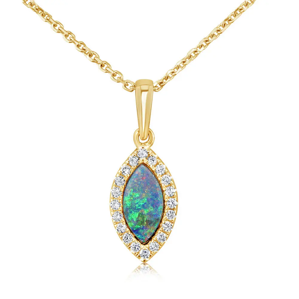 14k 2024 Yellow Gold Natural Opal Pendant