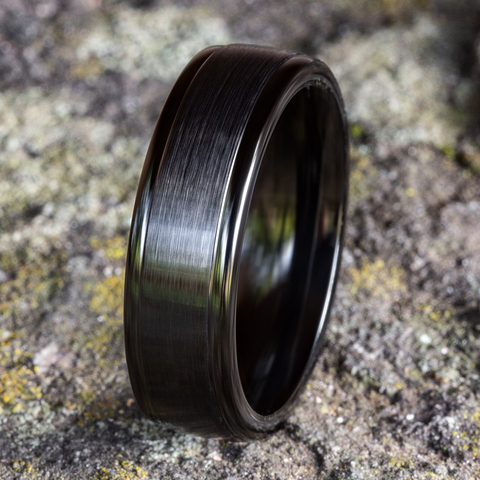 Black Titanium Satin Comfort Fit 6mm Wedding Band