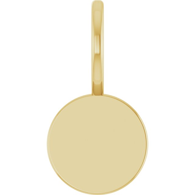 14K Yellow Engraveable Disc Charm Pendant