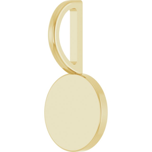 14K Yellow Engraveable Disc Charm Pendant