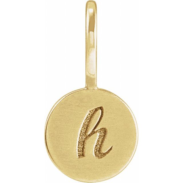 14K Yellow Engraveable Disc Charm Pendant