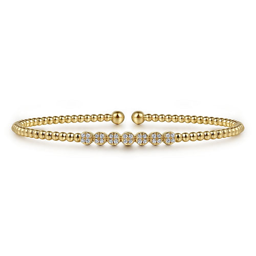 14K Yellow Gold 0.13 CTW. Natural Diamond Bangle Bracelet