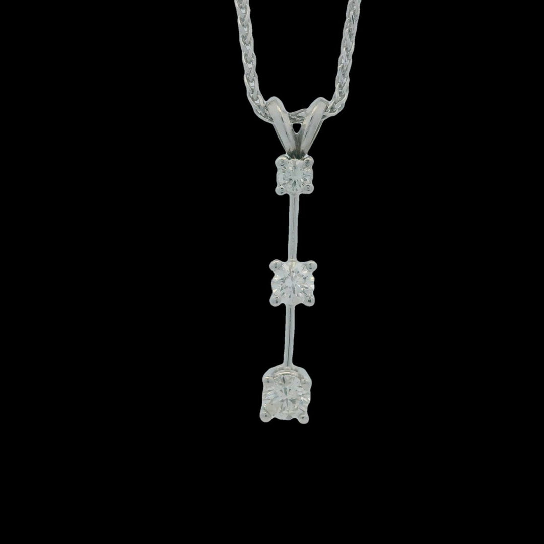 14K White Gold Estimated 0.62 CTW Natural Diamond Pendant Necklace