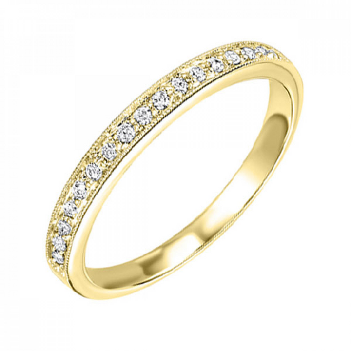 14K Yellow Gold 0.12CTW Natural Diamond Wedding Band