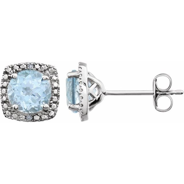 Sterling Silver Natural Blue Topaz Fashion Stud Earrings