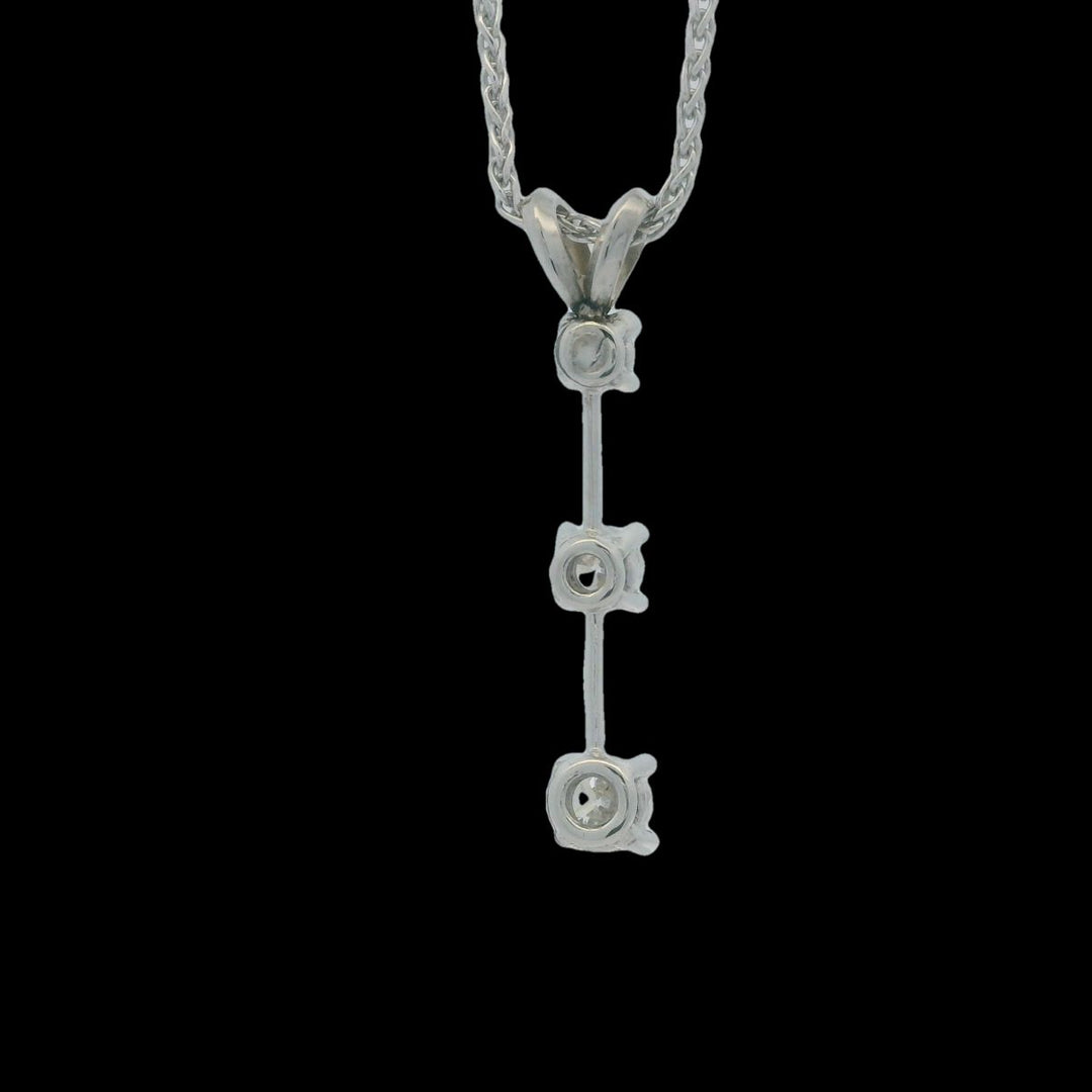 14K White Gold Estimated 0.62 CTW Natural Diamond Pendant Necklace