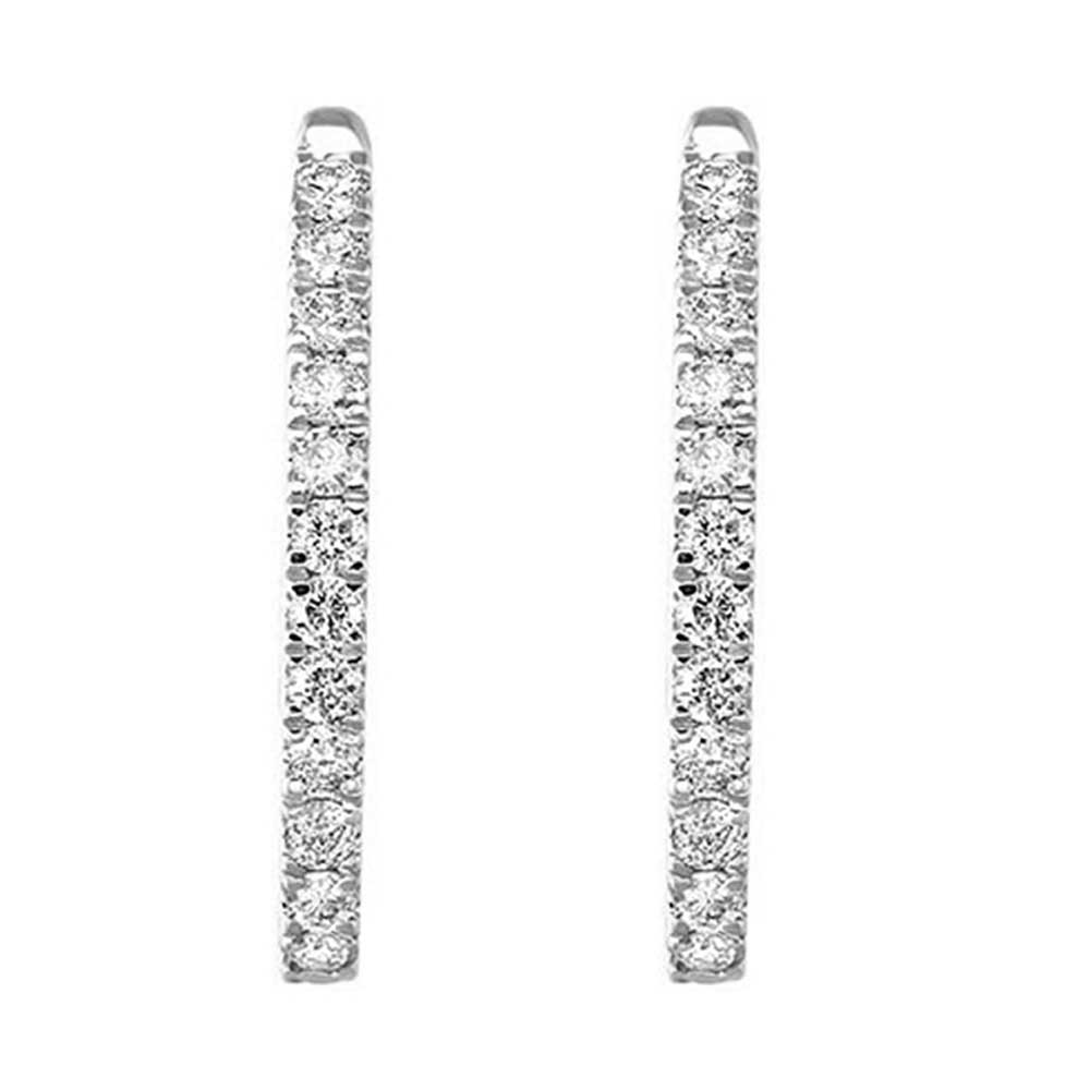 14Kt White Gold Diamond 1/2Ctw Earring (Round Shape)