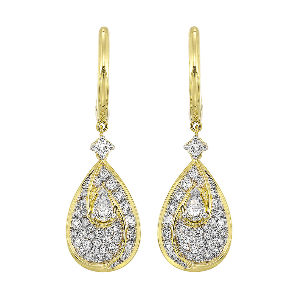 14Kt Yellow Gold Diamond 1 1/4Ctw Earring