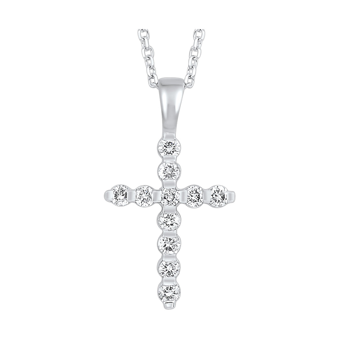 14K White Gold Diamond 1/4Ctw Pendant