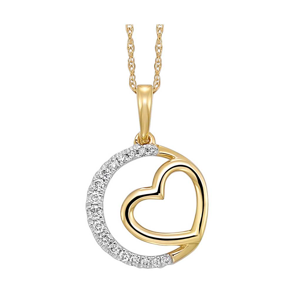 10Kt Yellow Gold Diamond 1/10Ctw Pendant