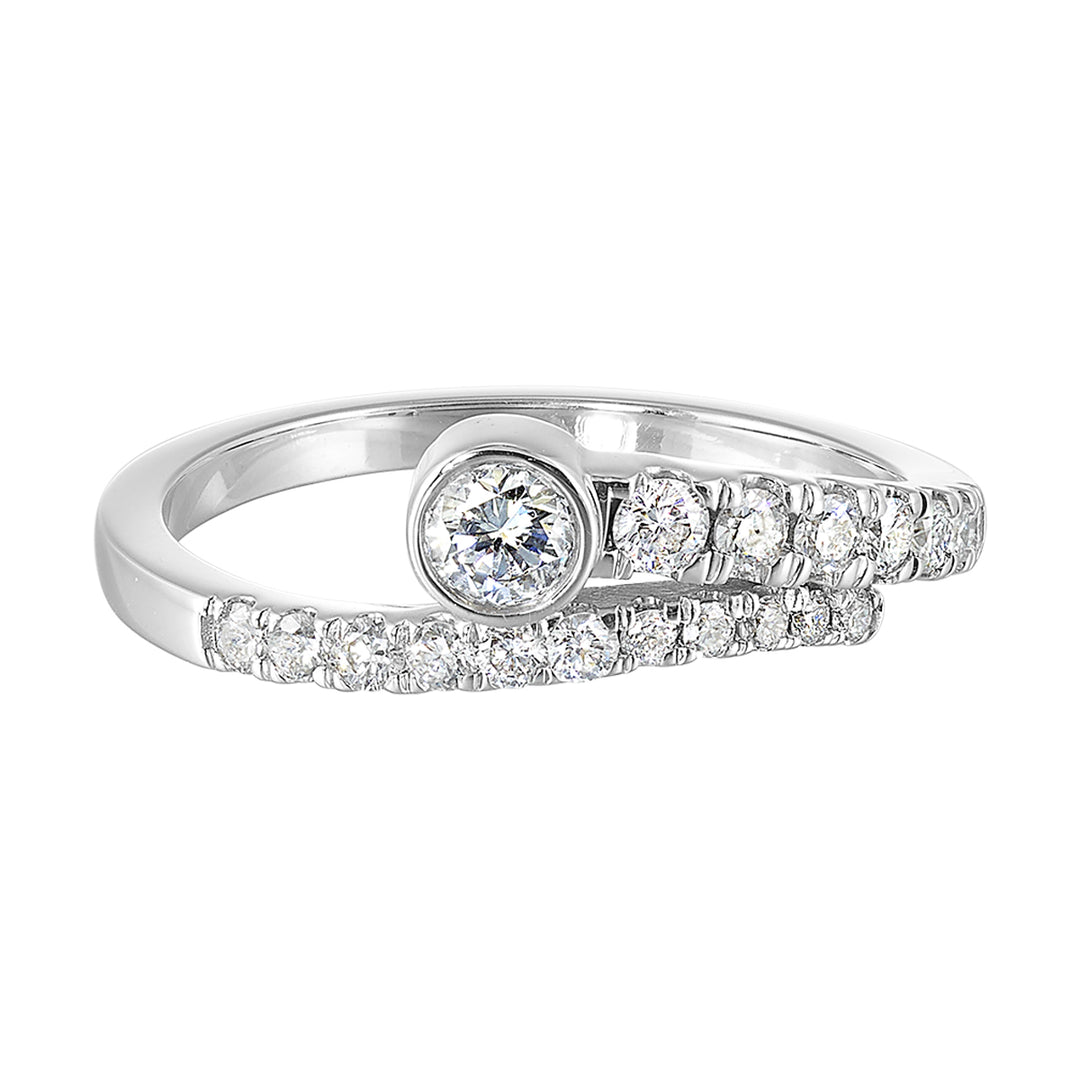 Silver Diamond 1/5Ctw Ring