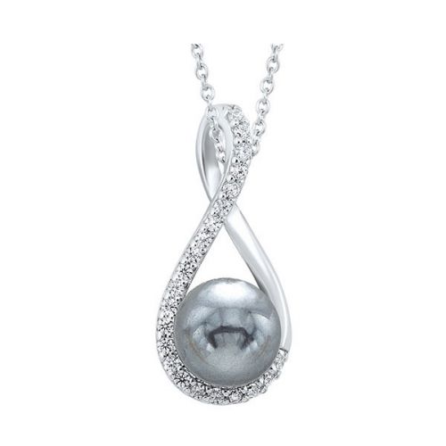 Sterling Silver Dark Pearl Drop Necklace