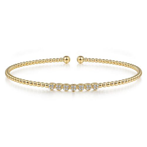 14K Yellow Gold 0.13 CTW. Natural Diamond Bangle Bracelet