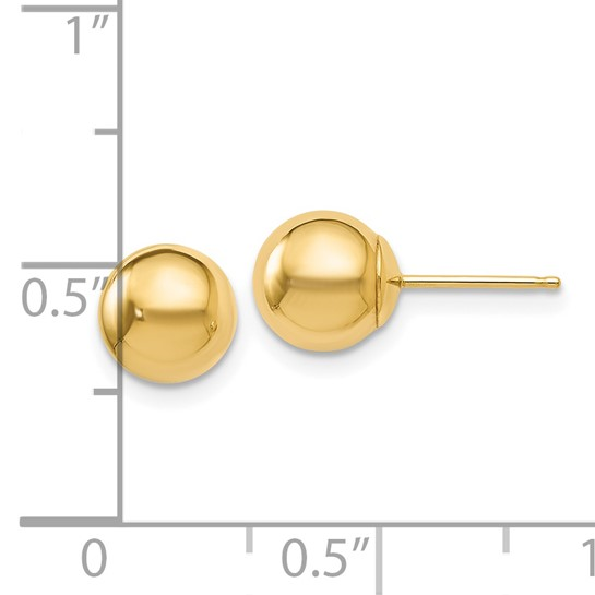 14K Yellow Gold 7mm Ball Stud Earrings